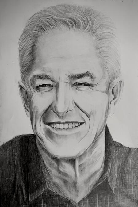 Portrait drawn for my school to honor the memory of the founder.