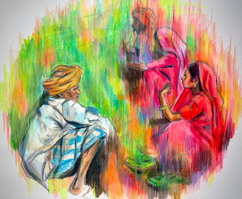 "Market Memory" - Colored pencil on bristol board